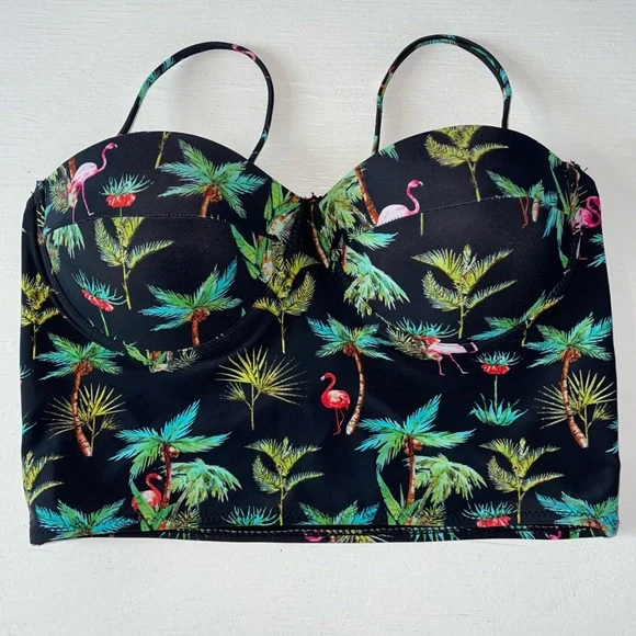 CUPSHE 2-Piece Swimsuit with flamingos M - Picture 2 of 5